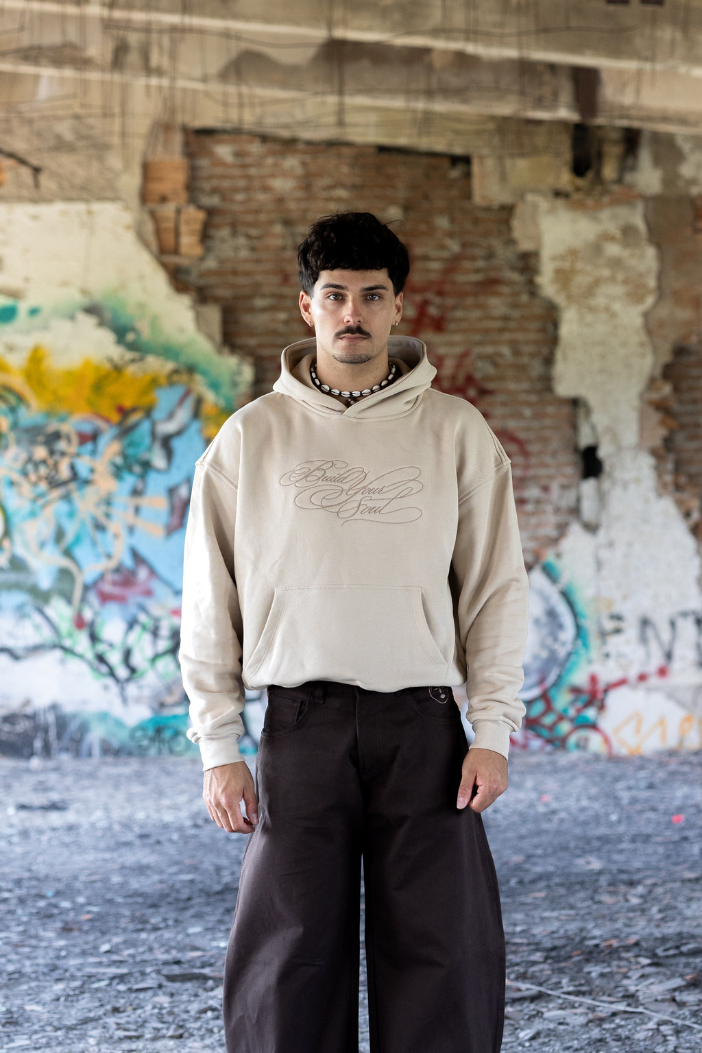 HOODIE — Cropped Hoodie Cream