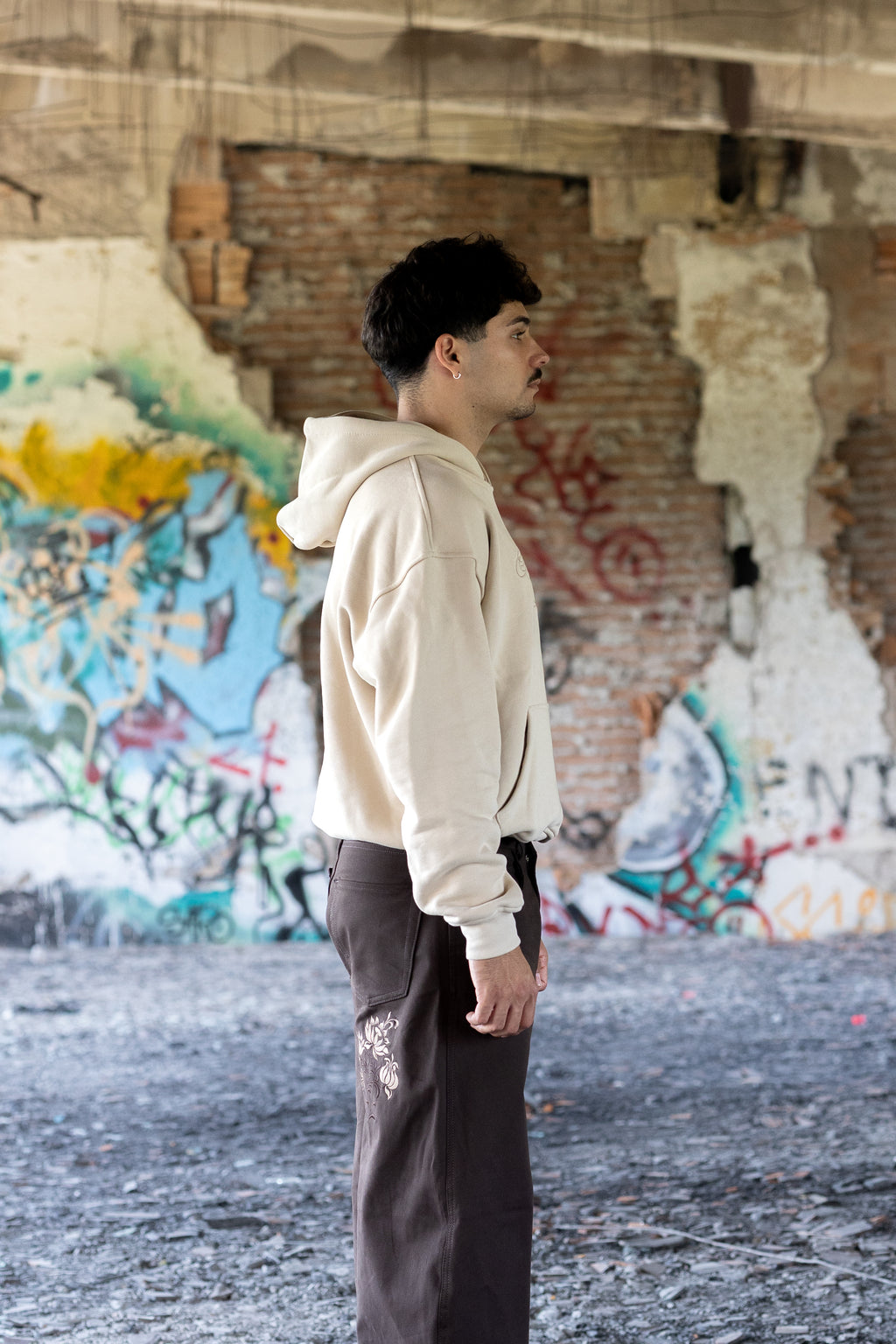 HOODIE — Cropped Hoodie Cream