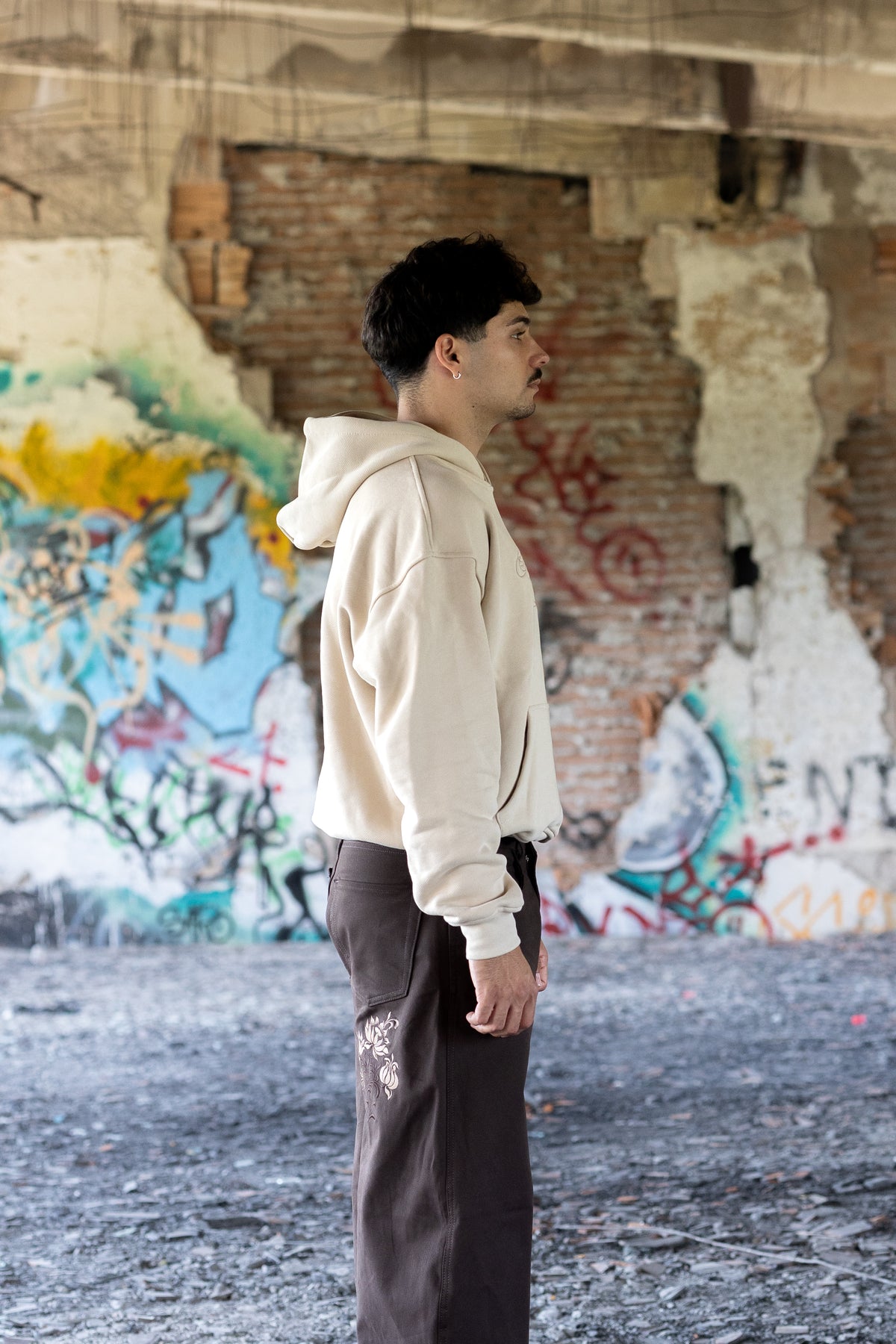 HOODIE — Cropped Hoodie Cream
