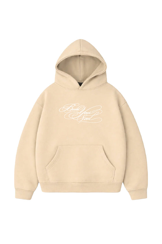 Cropped hoodie embroidery "calligraphy"